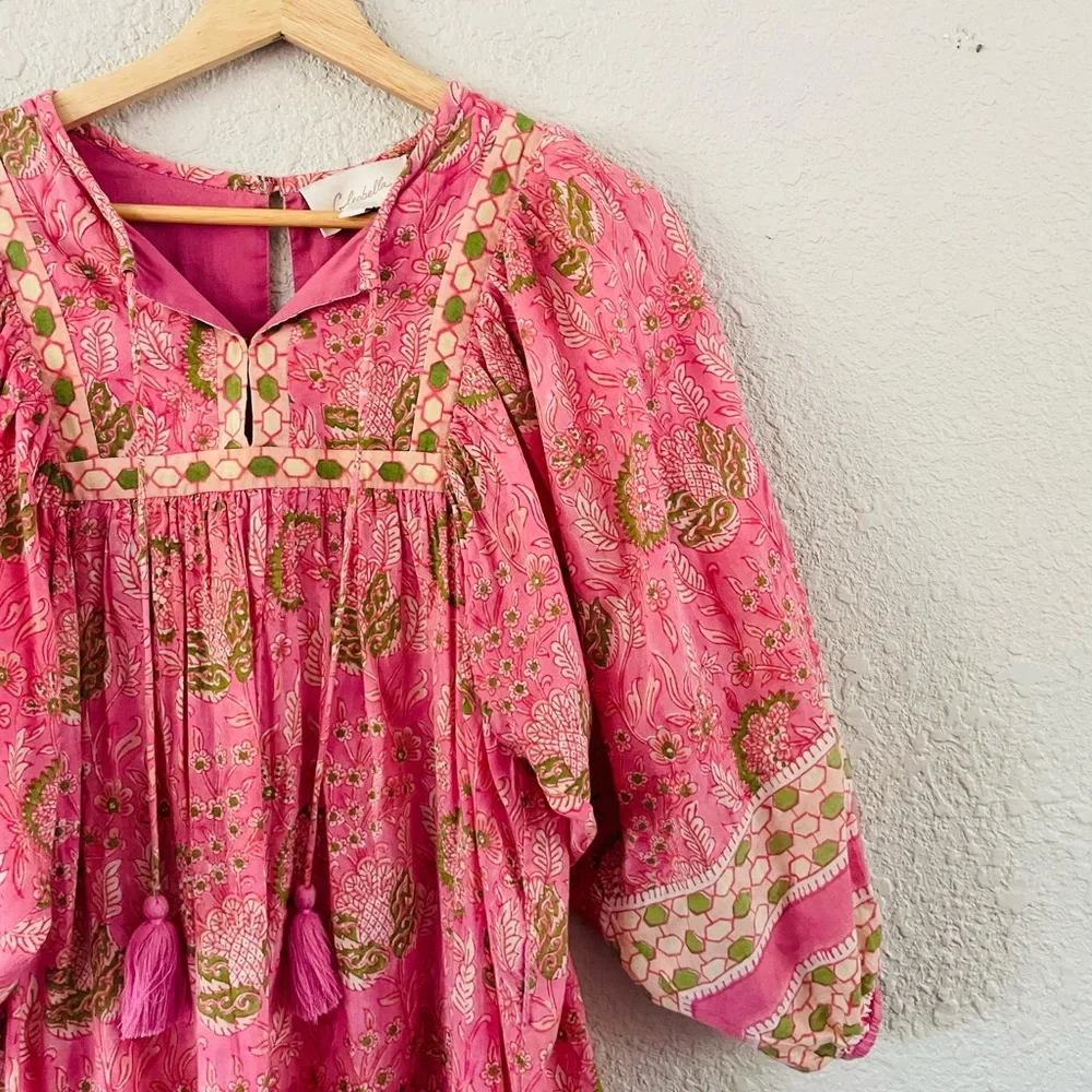 Cleobella Pink and Gold Patterned Mini Dress - Picture 2 of 13